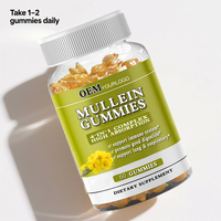 Gummies de molène sans sucre OEM/ODM pour le soutien pulmonaire et respiratoire, supplément végétalien non-OGM à base de plantes
