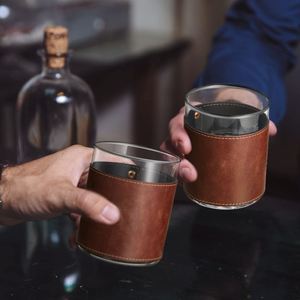 Funda de Piel Sintética para Vasos de Whisky, Funda Protectora Impermeable y Aislante para Botellas de Café - Product Image 4
