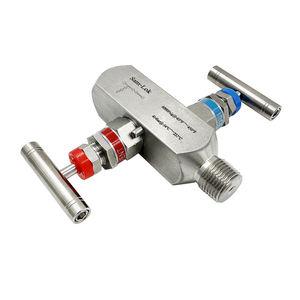 1/2npt 암수 및 수 6000psi 블록 및 블리드 압력 게이지 2 니들 밸브 계측 2 밸브 매니폴드 MXF 밸브 - Product Image 2