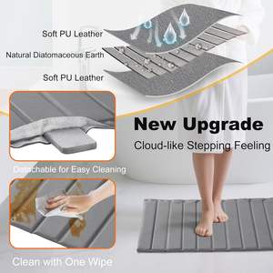 Cf מותאם אישית פו עור diatomite שולחן מחצלת אנטי להחליק מקלחת רצפת שטיח מחצלת שטיח מחצלת שטיח ללא החלקה סופג אמבט מחצלת אבן מחצלת אבן - Product Image 3