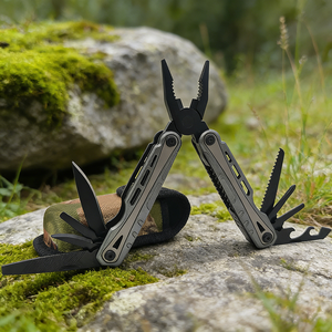 Navaja Plegable Multifunción Negra EDC con Alicates, Herramienta Multiusos Resistente con Clip, para Reparaciones al Aire Libre, Camping y Senderismo - Product Image 3