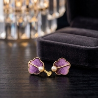 Boucles d'oreilles pendantes miniatures en cloisonné faites à la main, en forme d'éventail, avec un design en émail chinois rétro - Cadeau unique pour femmes