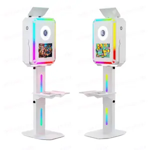 Il chiosco della cabina fotografica di DSLR ha condotto le luci RGB iPad photobooth selfie booth con la luce del flash sul distributore automatico superiore del chiosco della foto