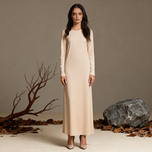 Robe Abaya Modeste en Polyester Uni, Nouveau Design Personnalisé pour Femmes Musulmanes, Fournisseur en Gros Chine - Product Image 1