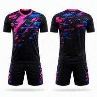 Ensemble de maillots de football personnalisés par sublimation 2026, motif néon Glitch Art, séchage rapide, respirant, uniforme de football, kit d'équipe OEM ODM, MOQ 1