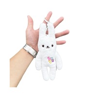 Gantungan Kunci Boneka Kelinci Bunga Pir Kejutan Kawaii Bahan Poliester 20x10cm Desain Khusus untuk Usia 14 Tahun ke Atas