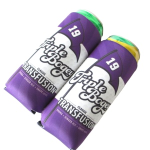 Real Neoprene Skinny Slim Tall Beer Can Cooler with Sublimation Can Coozies - Product Image 6