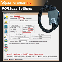 Vgate VLinker FS para Ford ELM327 FORScan HS/MS-CAN OBD2 Herramienta de Diagnóstico de Automóviles, Interfaz de Escáner OBDII para Mazda ELM 327 OBD 2