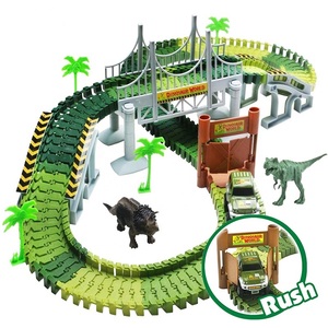 แทร็คไดโนเสาร์รถแข่งของเล่นสำหรับเด็ก,แทร็คที่มีความยืดหยุ่นของเล่นเด็กขายร้อนชุดรถแข่งปีนเขา Flexile Diy <span class=keywords><strong>Dino</strong></span> ติดตามไดโนเสาร์ - Product Image 3