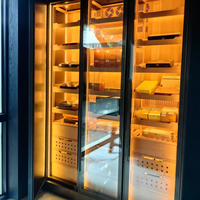 Armoire à cigares de luxe légère avec porte vitrée, armoire de rangement pour cigares encastrée sur mesure OEM pour villa et club