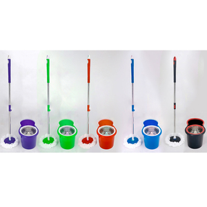 Stainless Steel Microfiber Self-Wringer Durable Cleaning <strong>Floor</strong> <strong>Mop</strong> Set with 2 Mopheads - Product Image 2