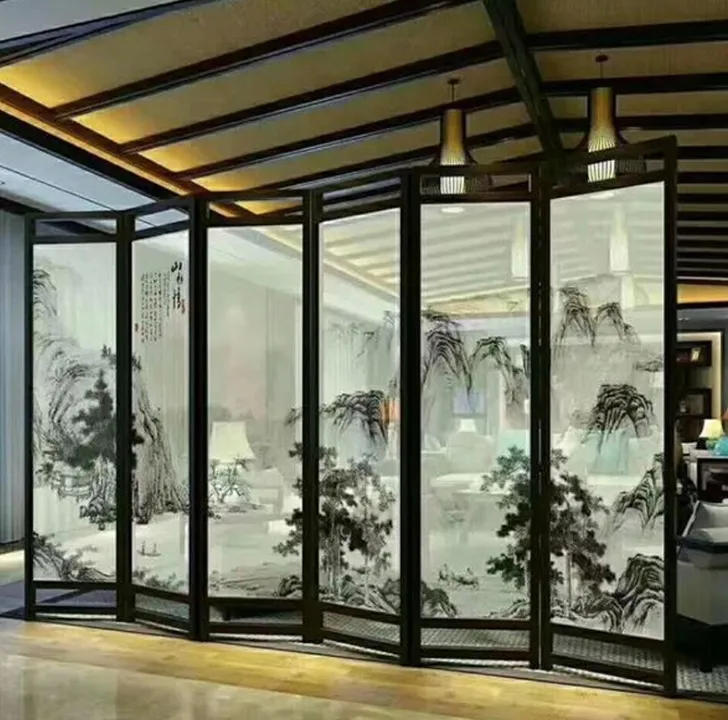 Arte vetro intelligente Elettrificata di vetro pittura di paesaggio atomizzato di vetro