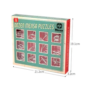 2021 nouveau Design 12 pièces anneau en métal Puzzle Solution métal classique amusant Iq jeux 3d Puzzle