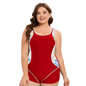 Nuevo traje de baño deportivo sin espalda de una pieza para mujer para estilo europeo y americano conservador 2025, tallas grandes con piernas anchas - Product Image 6