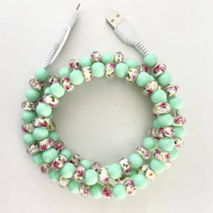 フローラ花ビーズ1m Type-C USBカスタマイズされた電話充電コードデータケーブル - Product Image 2