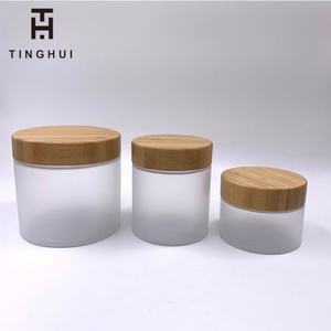 Vente d'usine - Pots cosmétiques vides de 250 g, 250 ml, 2 oz, en plastique biodégradable givré avec couvercles en bambou - Product Image 6