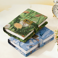 Carnet de notes B6 vintage avec cadenas, broderie personnalisée transfrontalière, papier épais 100g, journal intime cadeau pour adolescents