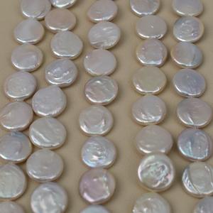 Nuevas Perlas de Agua Dulce Sueltas, Transparentes, Blancas, de 15-16 mm, con Forma de Moneda, con Fuerte Brillo, Estilo Barroco Natural - Product Image 2
