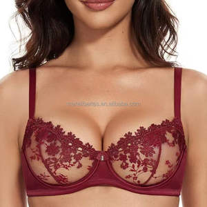 Venta al por mayor y personalización: Sujetador acolchado de encaje de alta calidad, fino, de corte alto, para uso diario, copa completa, tallas grandes, copas 34-42 D E F G GG H HH J - Product Image 6