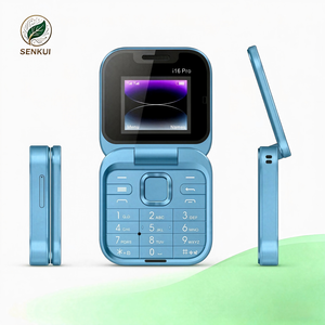 Nouveau téléphone à <span class=keywords><strong>clapet</strong></span> Mini I17 double SIM 2G GSM, téléphone portable à gros boutons pliable pour les personnes âgées, les étudiants, cadeau - Product Image 1