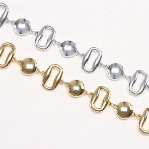 โซ่คาดเอวทรงเรขาคณิต โลหะผสมสังกะสี สีทองและสีเงิน สำหรับงานปาร์ตี้ แฟชั่นบอดี้เชน ชั้นเดียว สไตล์ฮิปฮอป - Product Image 3