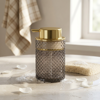 Bouteille en verre vide translucide personnalisée de 250 ml, rose, verte, bleue, noire, avec pompe à pression pour lotion, nouveau design