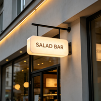 Boîte à lumière en acrylique 3D illuminée pour l'extérieur, enseigne personnalisée avec logo d'entreprise pour les commerces de détail et les restaurants, installation facile