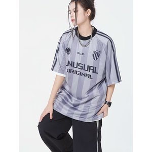 T-<span class=keywords><strong>shirt</strong></span> d'été à manches courtes style américain vintage Y2K, léger et polyvalent, imprimé, coupe oversize - Product Image 2