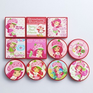Perles en silicone lumineuses imprimées motif dessin animé Fille Strawberry Shortcake, accessoires DIY, perles lâches à trou droit <span class=keywords><strong>de</strong></span> 3 mm, motifs personnalisables - Product Image 2