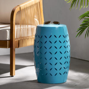 Tavolino cilindrico Lilac 12 pollici in stile industriale per esterni/patio - Product Image 6