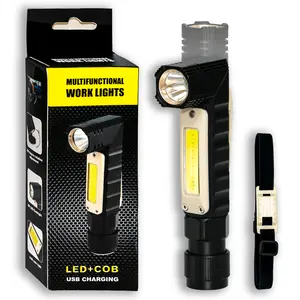 자석 LED 플래쉬 등 매우 밝은 방수 옥수수 속 빛 USB 재충전용 토치 꼬리 자석 일 빛 90 도 교체
