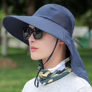 Men's Summer Fisherman <b>Hat</b> Wide Brim Sun Protection Breathable Waterproof Hiking Camping <b>Hat</b> Solid Color Bucket <b>Hat</b> Adult - Product Image 1