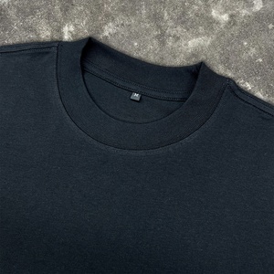T-shirts courts amples en coton épais à col rond noirs pour hommes – Qualité supérieure – Idéaux pour l'été et le streetwear - Product Image 3