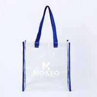 Sac fourre-tout transparent en PVC personnalisé avec logo imprimé, sac à main en plastique imperméable pour événements promotionnels