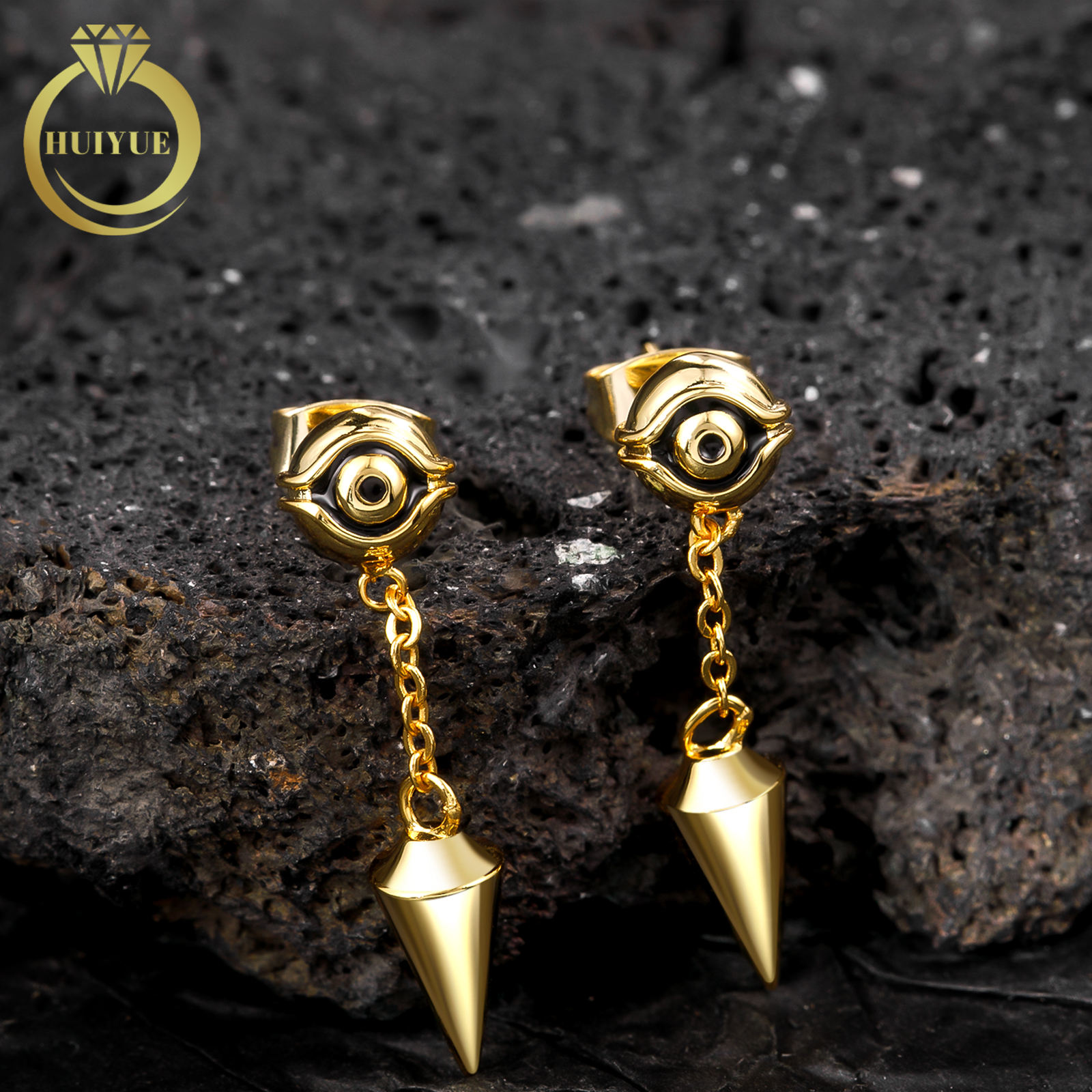 Earrings Hip Hop Costume Jewelry Retro Double Loop Design Drop