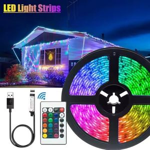 ไฟตกแต่งทีวี RGB 5 เมตร ลดราคาพิเศษ สายไฟ USB กันน้ำ 5V 30LEDs/เมตร IP65 พร้อมรีโมทควบคุม ปรับความสว่างได้ - Product Image 2