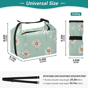 Bolsa térmica para el almuerzo con diseño de corazón de margarita curativa tropical personalizada de Hawái - Product Image 3