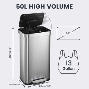 2024 OEM J & <span class=keywords><strong>L</strong></span> Custom 50L Automático Sensor <span class=keywords><strong>de</strong></span> 13 galones Latas <span class=keywords><strong>de</strong></span> reciclaje Cocina <span class=keywords><strong>de</strong></span> acero inoxidable <span class=keywords><strong>Cubo</strong></span> <span class=keywords><strong>de</strong></span> <span class=keywords><strong>basura</strong></span> inteligente <span class=keywords><strong>Cubo</strong></span> <span class=keywords><strong>de</strong></span> <span class=keywords><strong>basura</strong></span> - Product Image 2