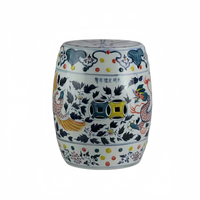 Tabouret Tambour Vintage en Porcelaine Famille Verte, Motif Fleur de Phénix, Siège de Jardin en Céramique, Décoration pour Villa et Hall d'Hôtel, Vente en Gros