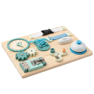 Nuevo Tablero de Actividades Montessori <span class=keywords><strong>para</strong></span> Niños Pequeños, Tablero Sensorial de Madera <span class=keywords><strong>para</strong></span> Habilidades Motoras Finas, Juguetes Educativos de Viaje EN71 - Product Image 5