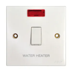 ABUK White Bakelite Panel water heated Switch Push Button 20A 250V Electric switch Home Metal with neon