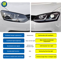 YU Guang für VW Polo 6R 2011-2018 LED-Scheinwerfer-Upgrade MK5 2011 2018 DRL-Projektoren 12V Frontleuchte 6000K für Links- und Rechtslenker