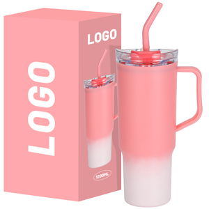 Vaso de PC Reutilizable de Gran Capacidad, Libre de BPA, de 40 oz, con Degradado de Color, con Pajita, para el Regreso a Clases, Ecológico - Product Image 6