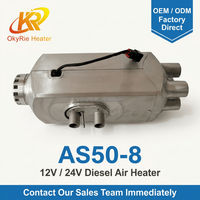 OkyRie AS50-8 5KW Aluminiumgehäuse 4 Luftauslässe Diesel-Luftheizung -40°C ℃   Kälteresistente LKW-Standheizung