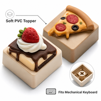 Custom Colors Pizza Keycaps OEM Profile Soft PVC Durable Food Key Cap Novelty Artisan Keycaps for Mechanical Keyboard