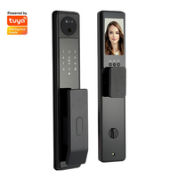 Venta al por mayor Tuya Aplicaciones Huella digital Pantalla táctil Sin llave Portátil Hogar Alta seguridad Antirrobo Sirena Alarma Privacidad Cerradura de puerta inteligente