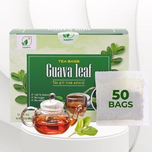 Sachets de thé aux feuilles de goyavier séchées mélangées NMPT Premium, biologiques, 50 unités, sans gluten, sans produits laitiers, sans sucre - Product Image 2