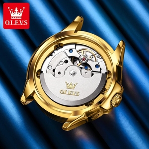 Reloj de pulsera mecánico luminoso OLEVS 7070 automático de lujo multifuncional con calendario perpetuo y fase lunar para hombre, ideal para dropshipping. - Product Image 5