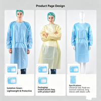 45g SMS Médecin Non-steriel Blouse chirurgicale Isolement Blouse Chirurgicale Jetable Patient Robe d'isolement médical