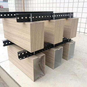 Décor d'intérieur d'hôtel moderne, tube carré en alliage d'aluminium <span class=keywords><strong>100X100</strong></span>, plafond suspendu à lamelles, ignifuge, résistant à l'humidité - Product Image 2